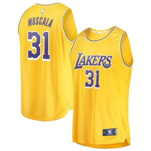 Camiseta Mike Muscala 31 Los Angeles Lakers Icon Edition Amarillo Hombre